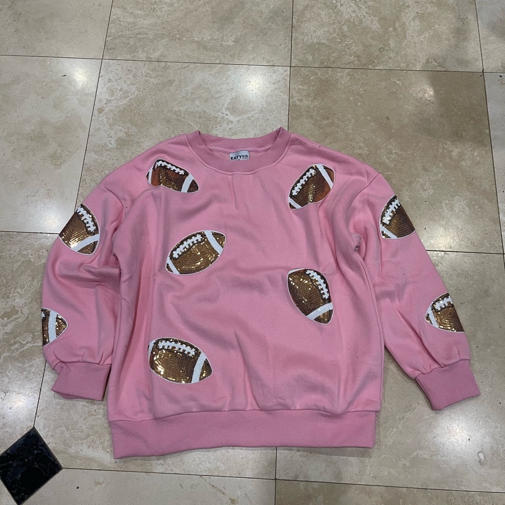 Katydid Womens New Pink Football Sweatshirt